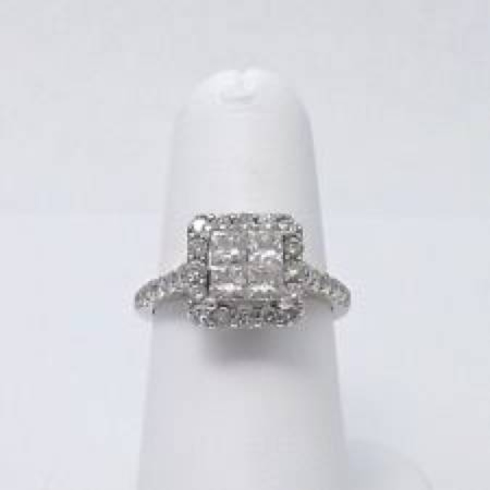 Princess Cut Diamond White Gold Wedding Set